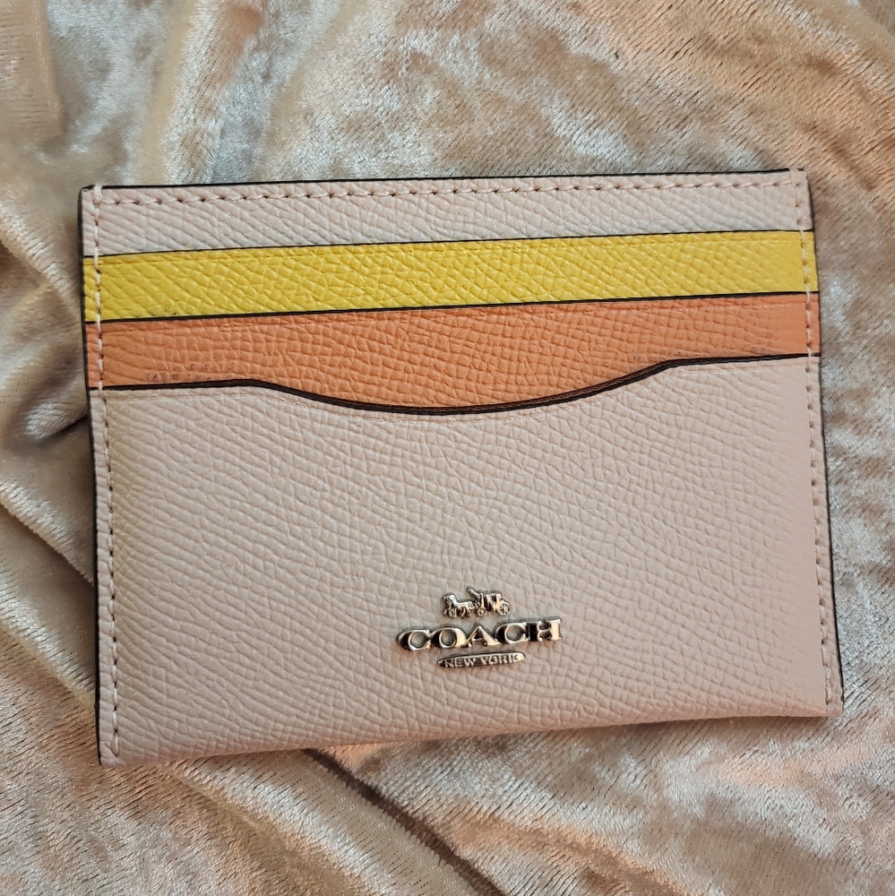Coach pastel colorblock card holder